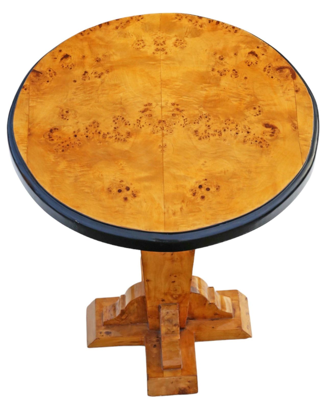 Vintage Late 20th Century Burr Yew Pedestal Lamp Or Side Table photo furniture