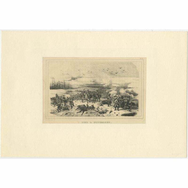 Antique Print Of Napoleon Wars Of The Battle Of 4 November 1812, 1845 photo furniture