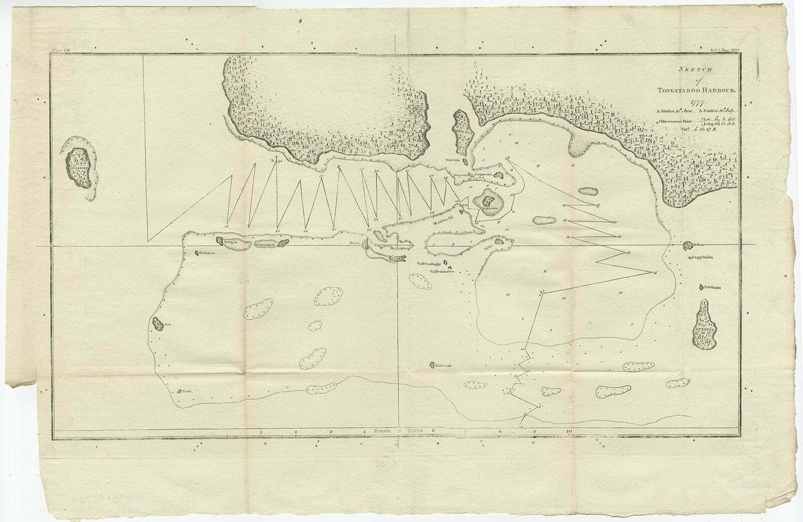 Antique Map Of The Harbour Of Tongatabu By Cook, C.1783 photo furniture
