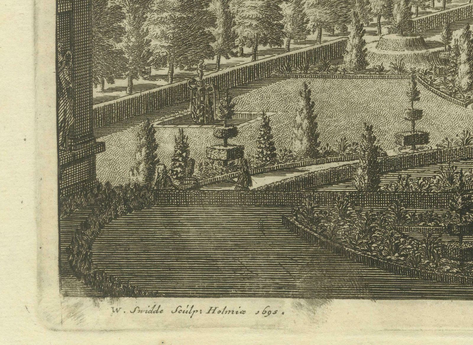 Baroque Grandeur: The Rosersberg Palace Gardens In Swidde's 1695 Engraving photo furniture