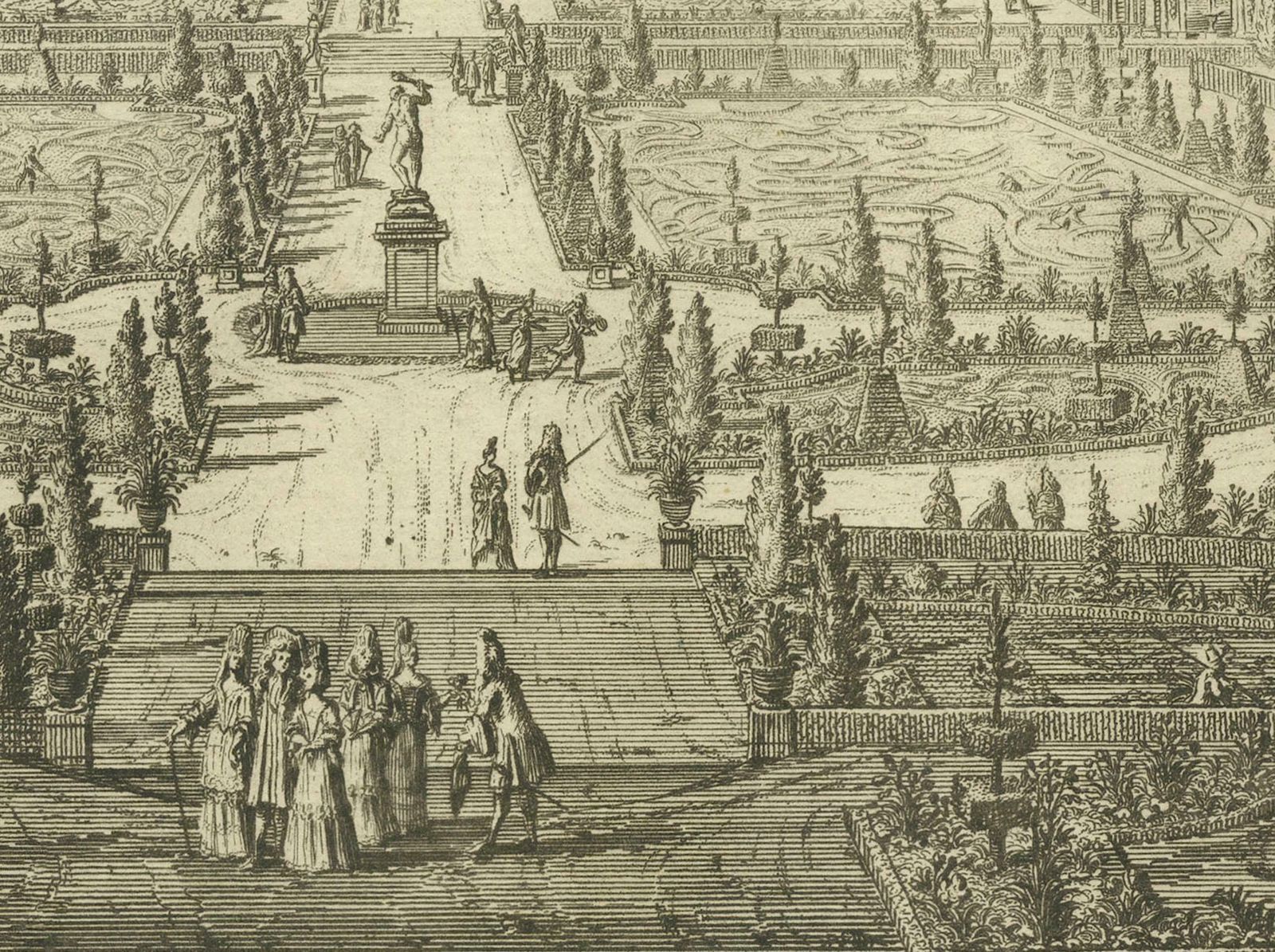 Baroque Grandeur: The Rosersberg Palace Gardens In Swidde's 1695 Engraving photo Art