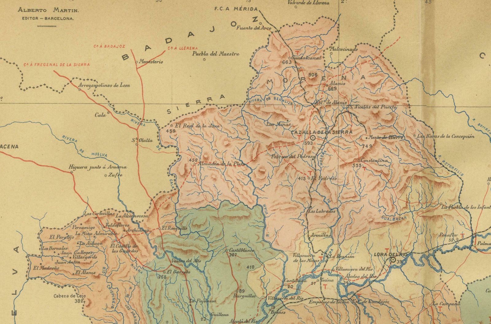 Map Of Sevilla Province, 1901: A Depiction Of The Spanish Cultural Heartland photo for sale