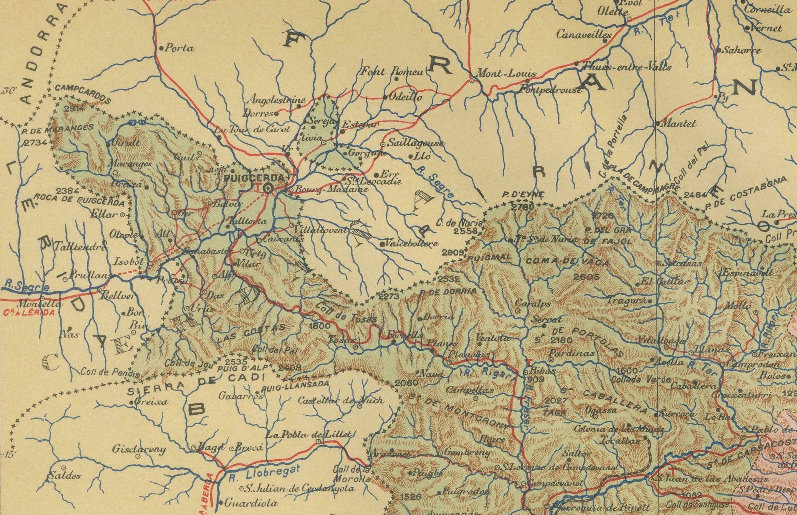 Girona 1902: Geographic And Infrastructural Map Of Catalonia’s Northern Province $430.64 photo furniture