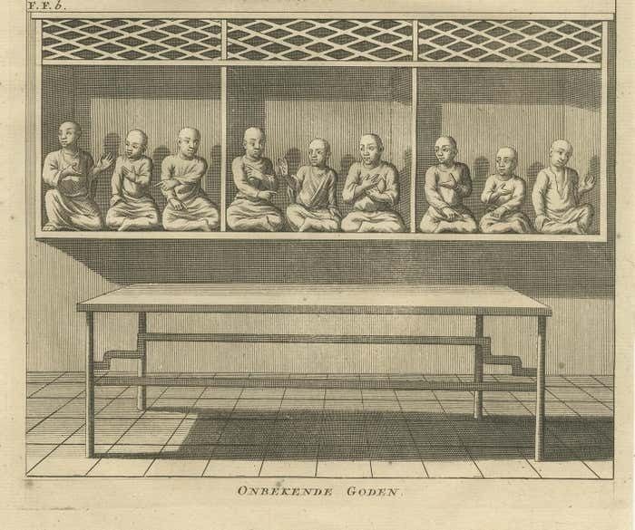 Antique Print Of Unidentified Gods By Valentijn, 1726 photo Art