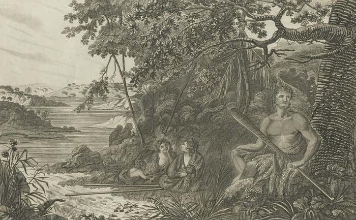 Quietude In Dusky Bay: An 18th Century Family Scene In New Zealand, 1784 photo for sale
