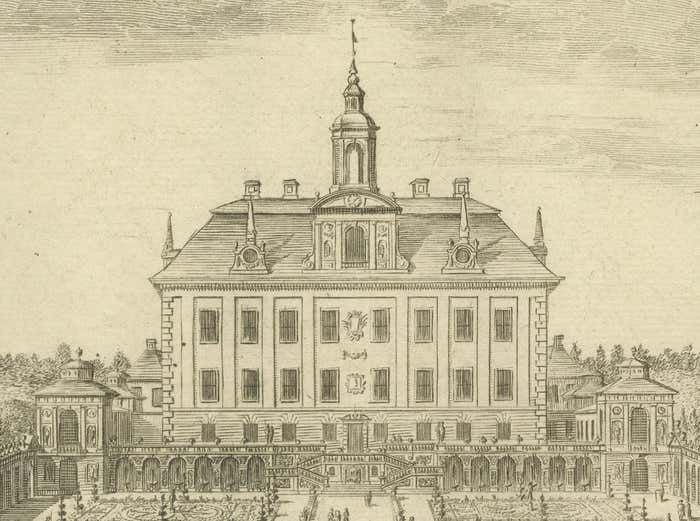 The Ekolsund Castle And Gardens In Sweden In Swidde's 1695 Engraving photo vinterior