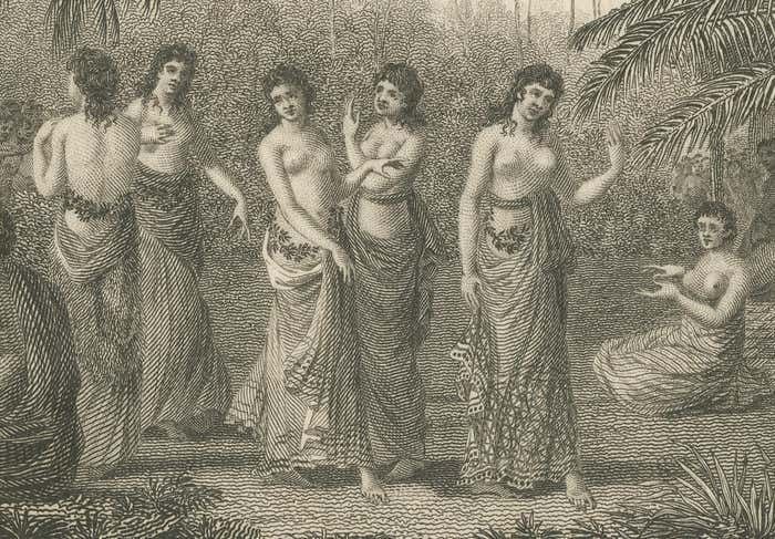 Rhythms Of The Pacific: A Communal Dance In Tonga, Engraving Published In 1812 photo 283.0