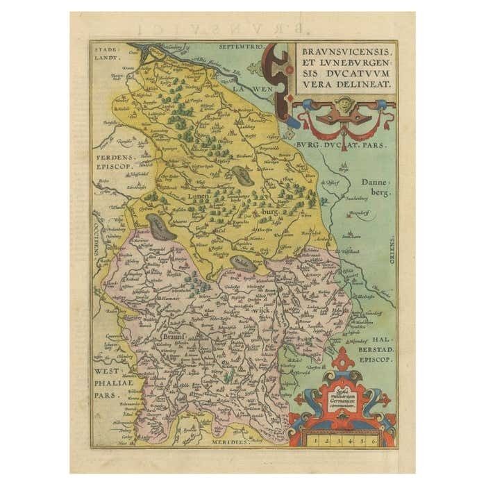 Duchy Of Brunswick Lüneburg, 1595: A Renaissance Cartographic Masterpiece