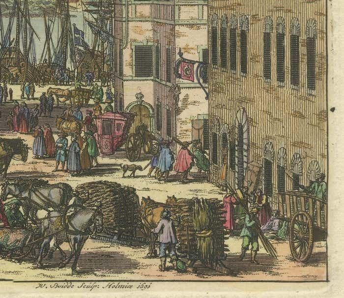 Banking On Prosperity: Södra Bancohuset Of Stockholm In A 1691 Swidde Engraving photo vinterior