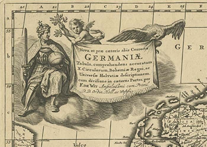 Antique Map Of Central Europe "Centered On Germany" By F. De Wit, Circa 1680 photo for sale