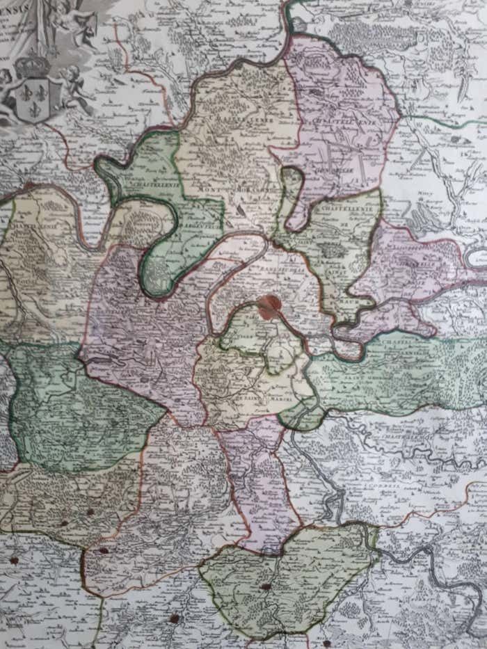Antique Map Of The Region Of Paris ‘France’ By H. Heirs, Circa 1720 photo furniture