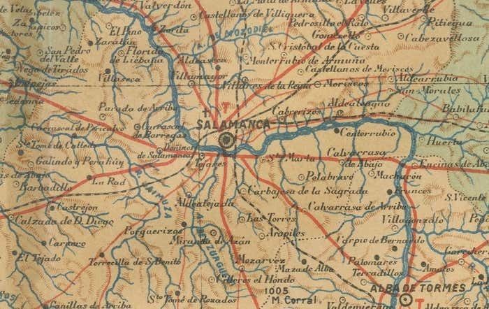 1902 Cartographic View Of Salamanca: The Golden Province Of Spain photo for sale