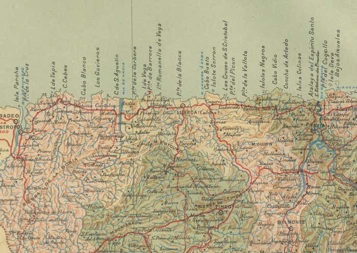 The Lay Of The Land: A 1901 Topographic Map Of Oviedo, Asturias photo for sale