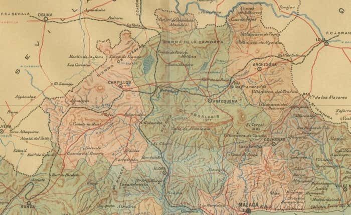Málaga 1901: A Cartographic Detailing Of Andalusia's Coastal Jewel photo for sale