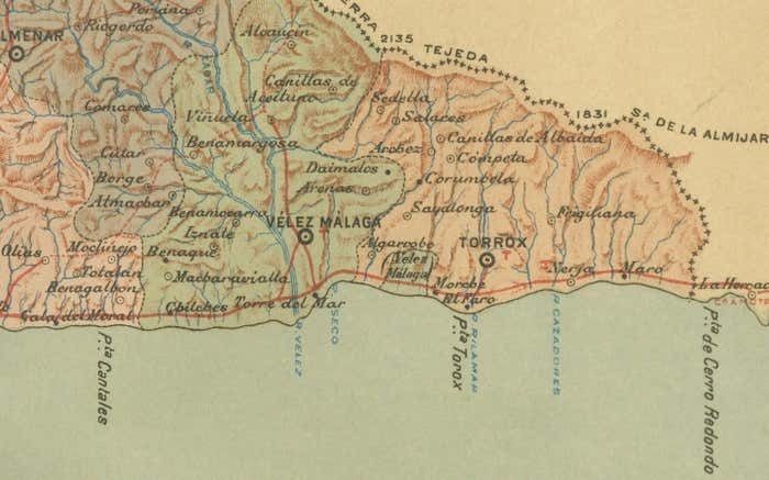 Málaga 1901: A Cartographic Detailing Of Andalusia's Coastal Jewel photo Art