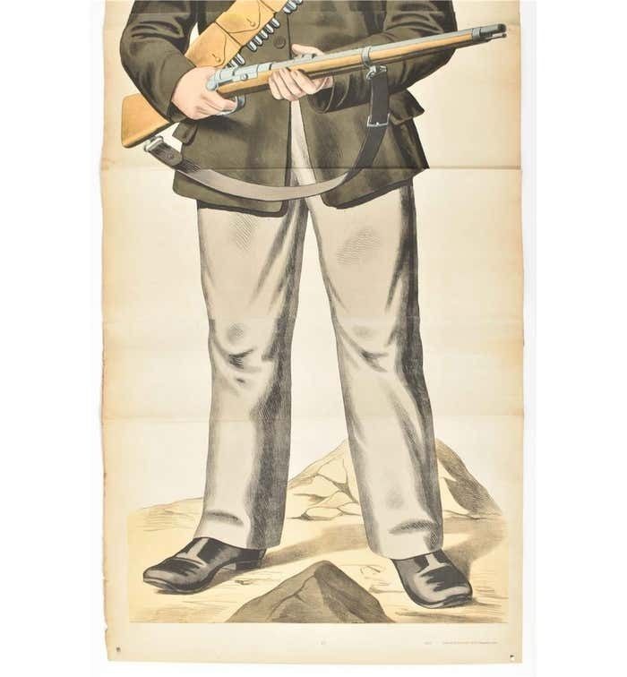 American Soldier In Regalia: A Turn Of The Century Chromolithographic Portrait photo furniture