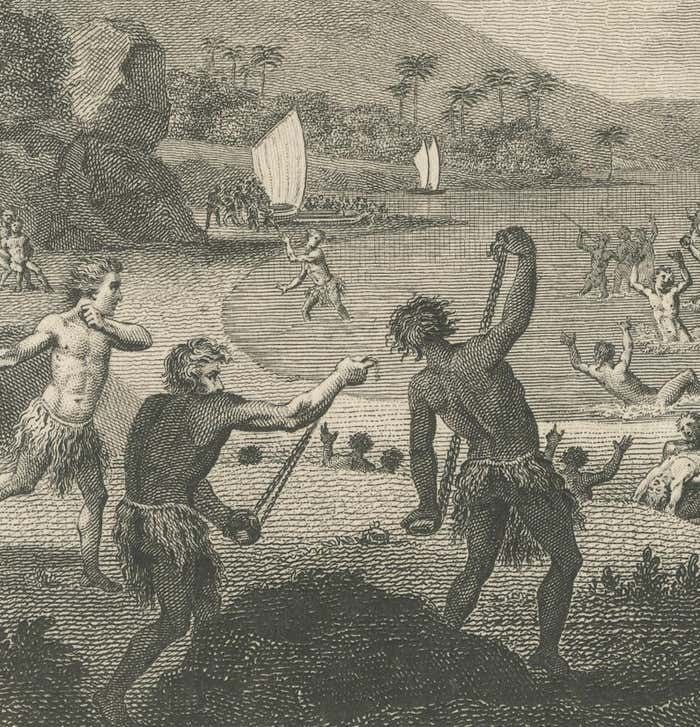 Confrontation And Culture: Samoan Warrior Engagement, Published In 1820 photo Art