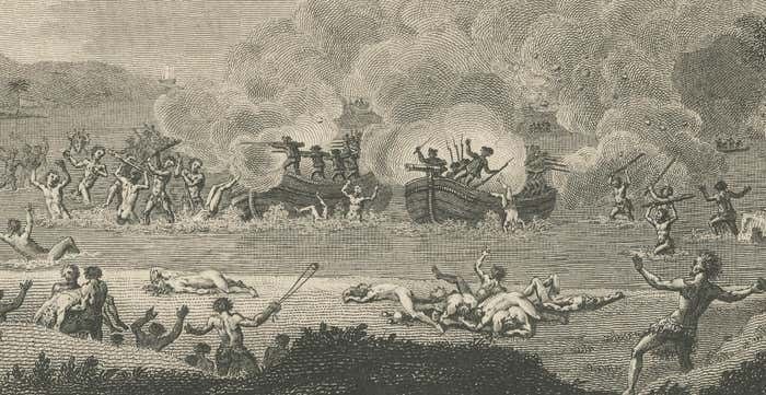 Confrontation And Culture: Samoan Warrior Engagement, Published In 1820 photo 272.0