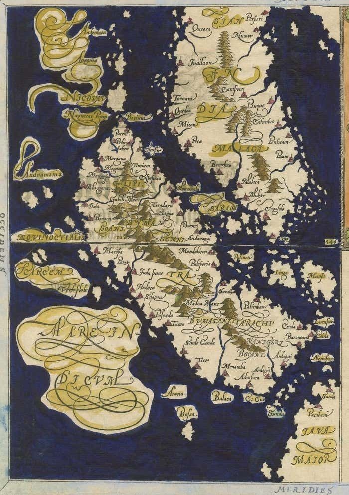 Renaissance Mapping Of Sumatra: Featuring Singapore In Münster’s Woodcut, C.1590 photo buy