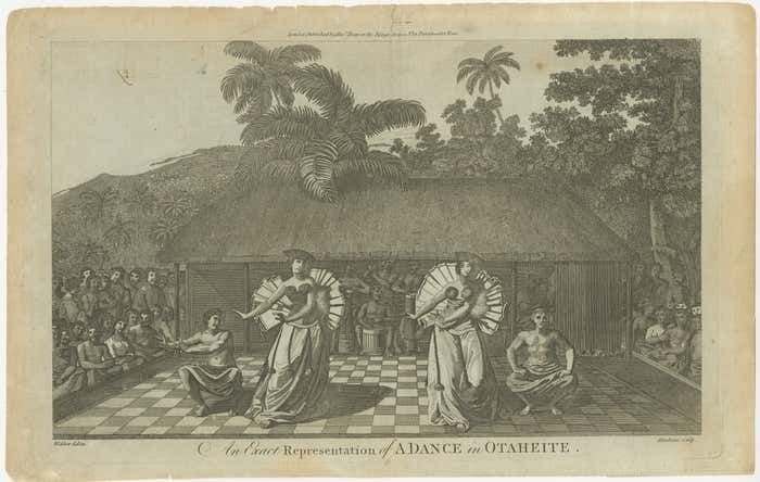 Celebration Of Tahitian Culture: Traditional Dance At Otaheite, Circa 1785 photo furniture