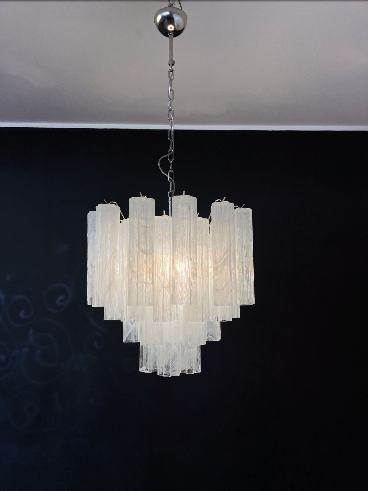 Fantastic Glass Tube Chandelier   36 Alabaster White Glasses photo furniture