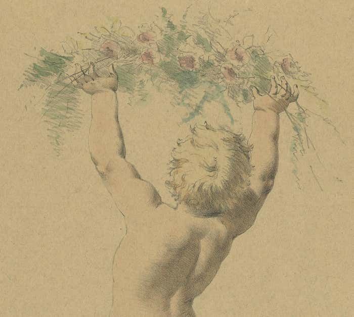 Antique Litho Of An Angel By Meyer, 1892 photo for sale