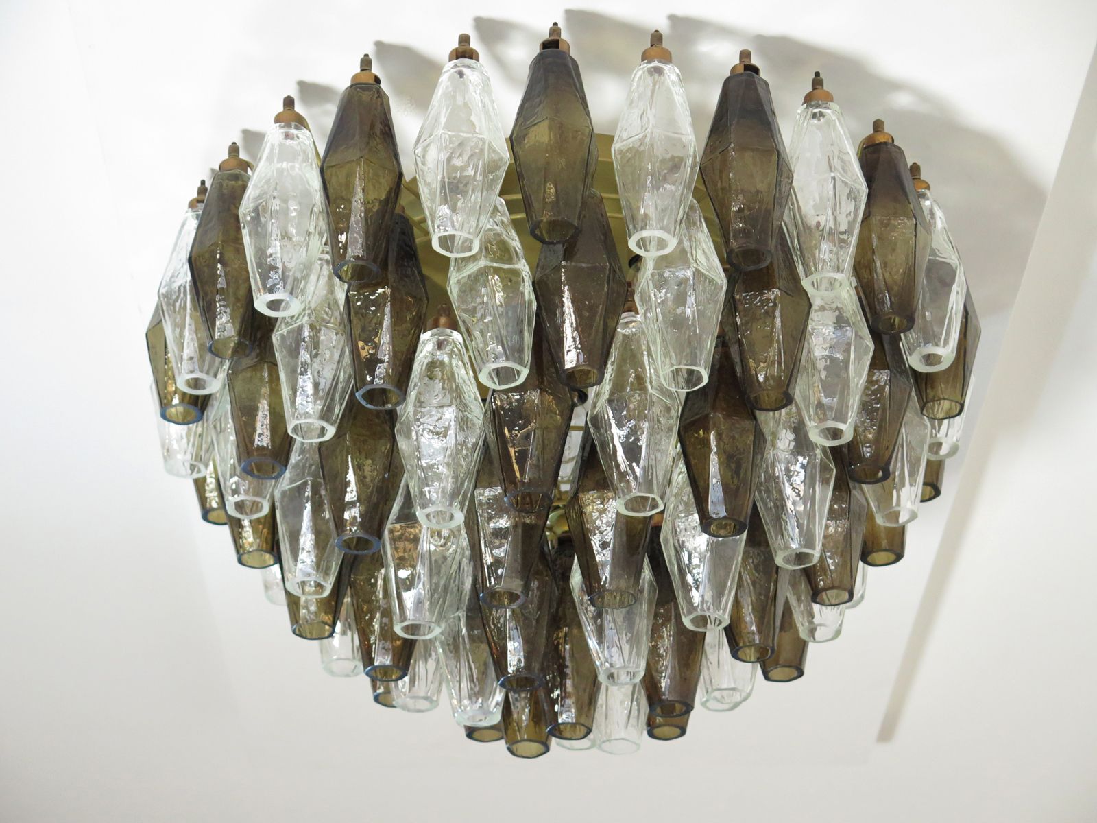 photo furniture Elegant Murano Poliedri Ceiling Light   Carlo Scarpa   Trasparent And Smoked Glasses