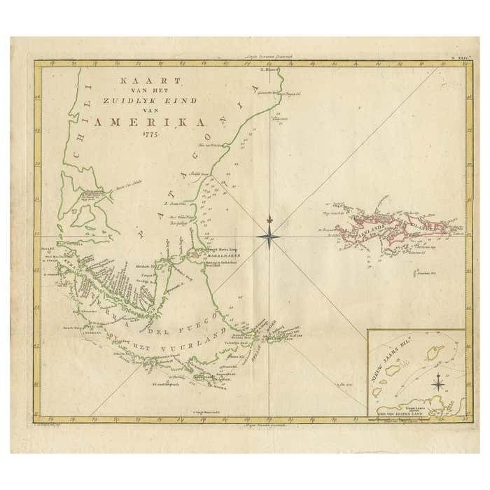 Antique Map Of South America By J. Cook, 1775