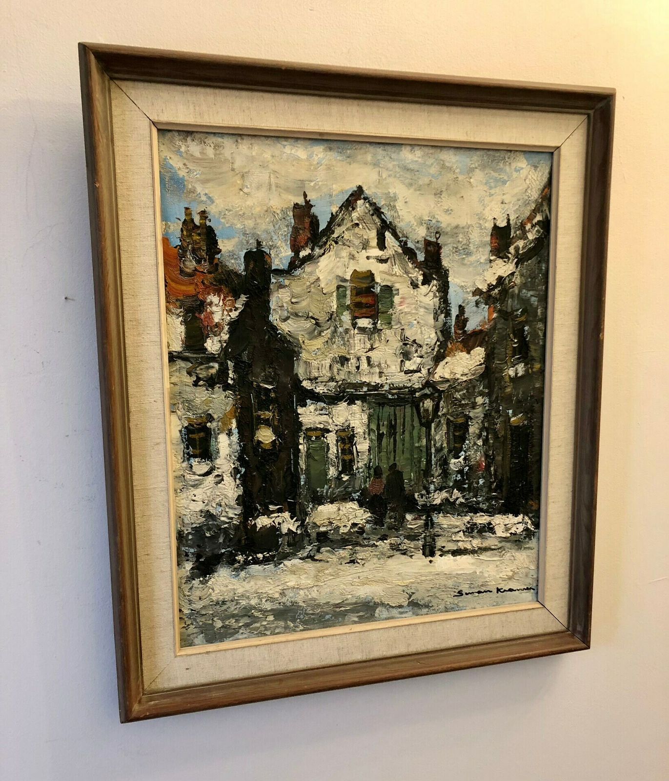 Swedish Modernist Oil Painting By Susan Kramer photo for sale