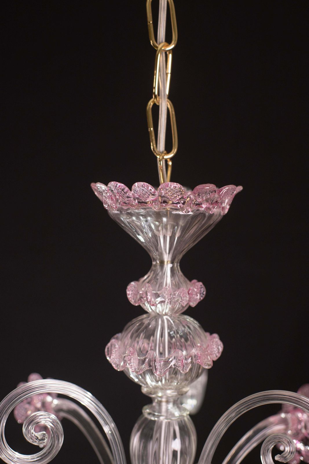 Lighting Lovely Venetian Chandelier, Pink Murano Glass, 1950s photo
