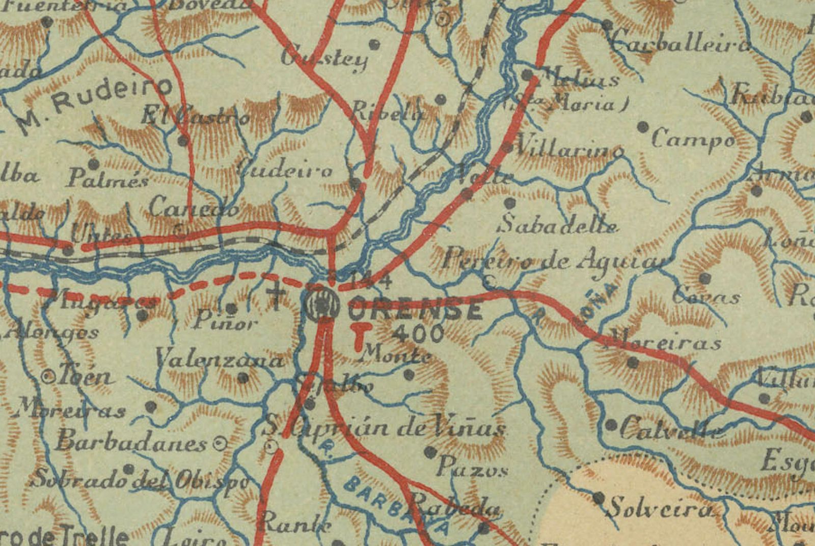Orense In Depth: A 1902 Topographical Map Of Galicia's Mountainous Province photo Art