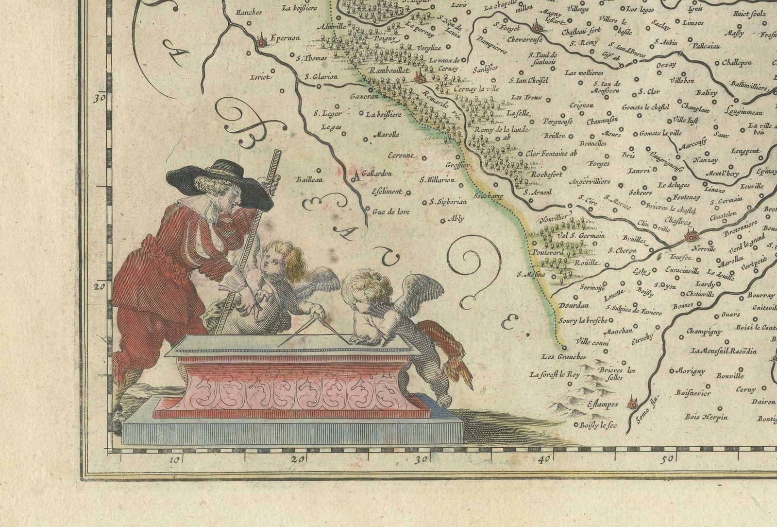 Mapping The Heart Of France: Willem Blaeu's 17th Century île De France, Ca.1650 photo 413.0