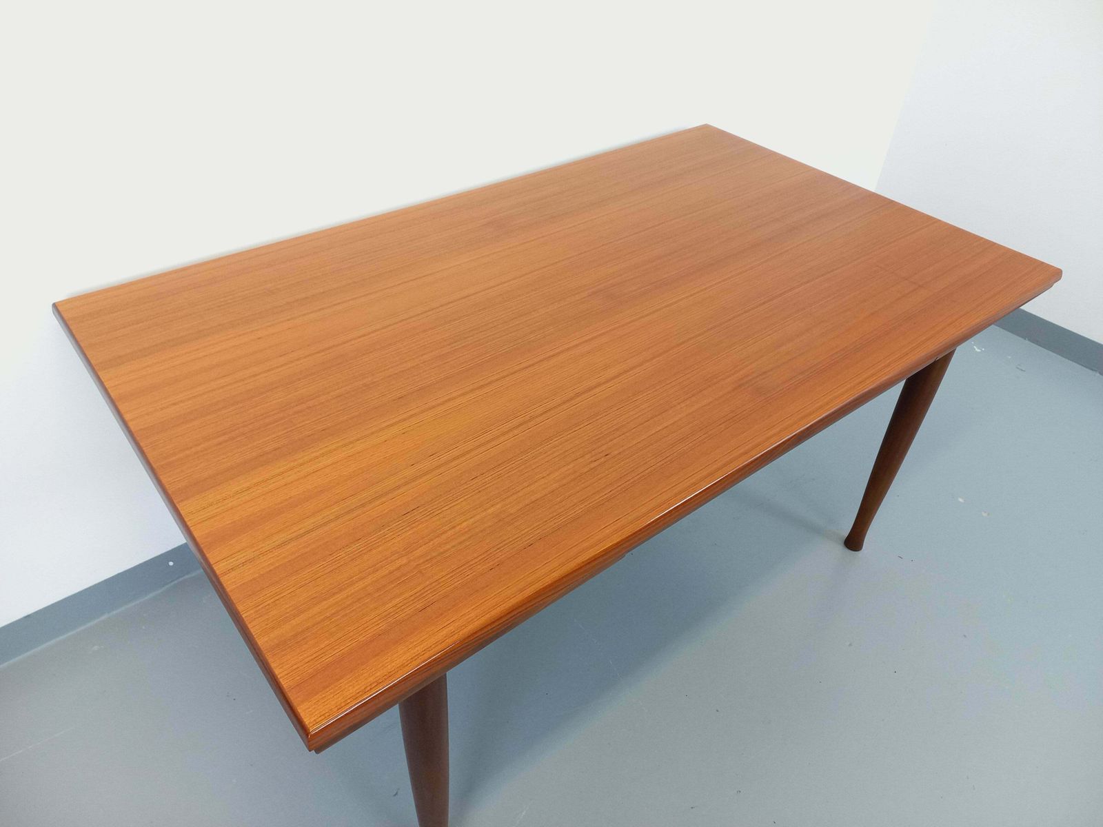 Scandinavian Rectangular Table With Round Teak Legs photo buy