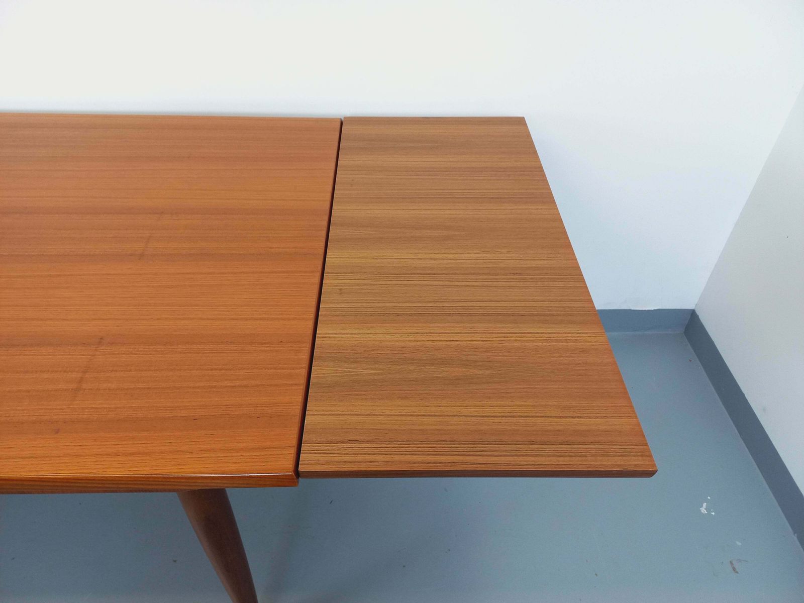 Furniture Scandinavian Rectangular Table With Round Teak Legs photo