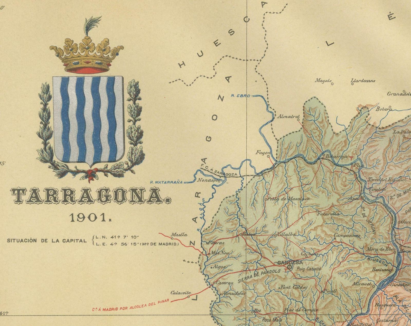 A Catalonian Cartographic Depiction Of Tarragona Province, 1901 photo 533.0