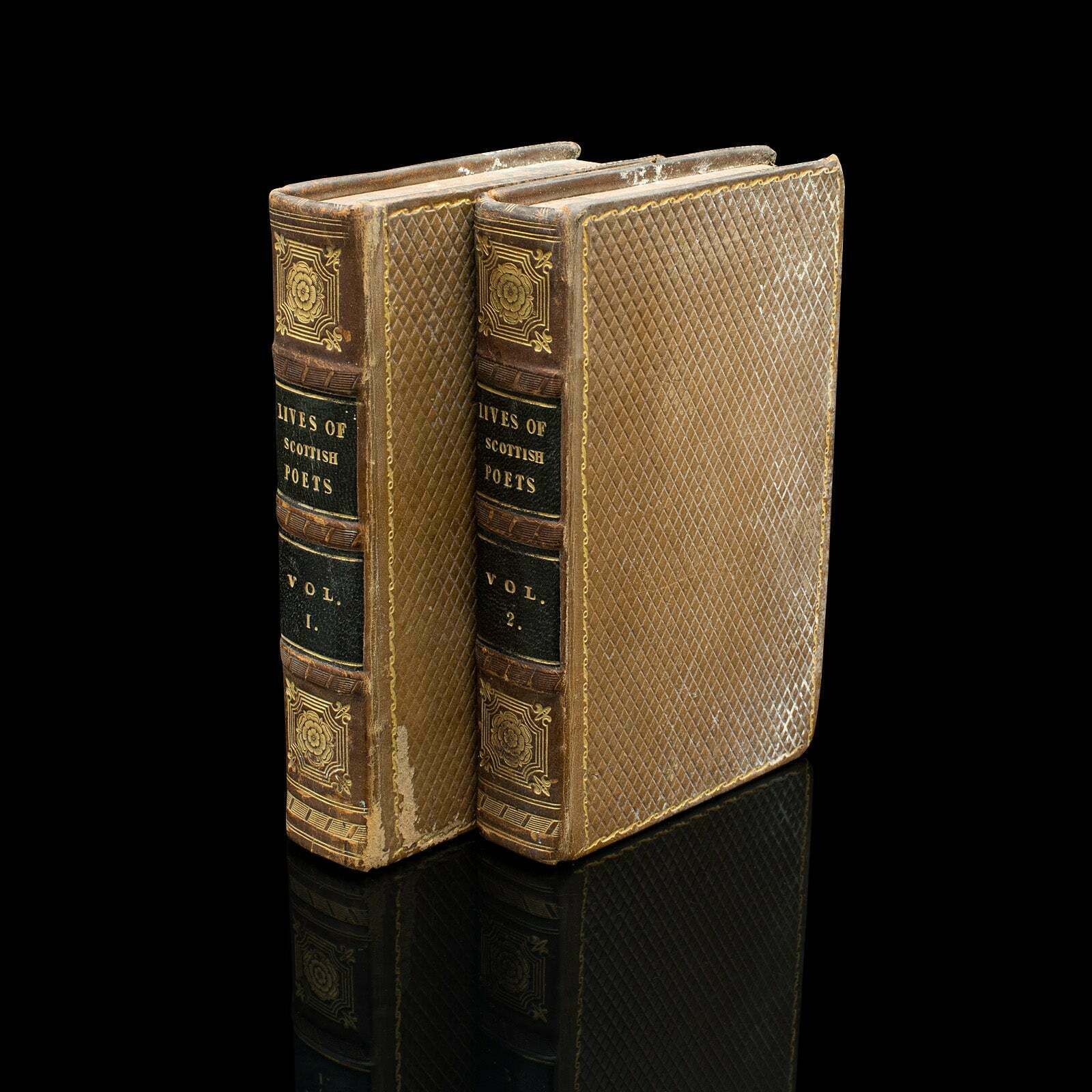 2 Antique Books, The Lives Of Scottish Poets, English, Biographical, Regency
