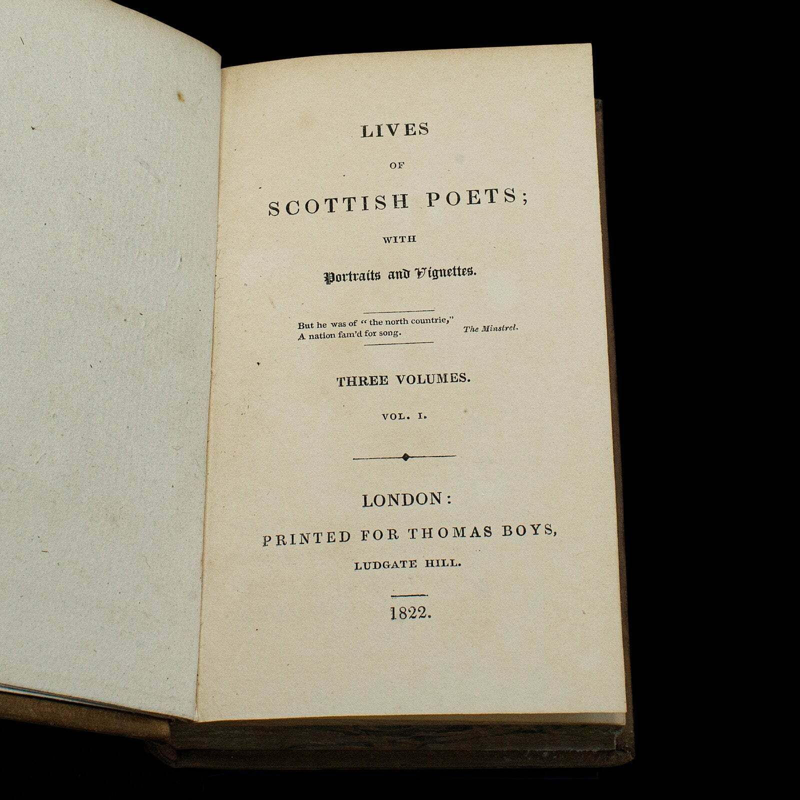 2 Antique Books, The Lives Of Scottish Poets, English, Biographical, Regency photo Home Decor