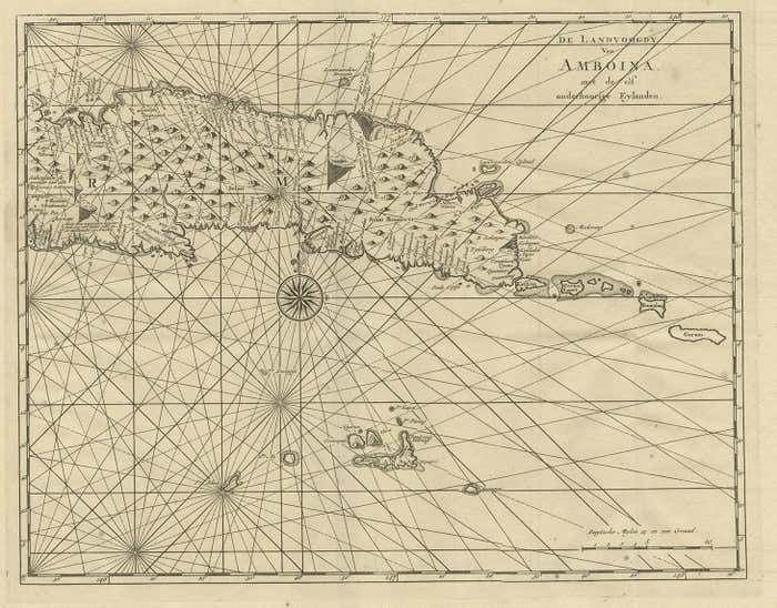 Antique Map Of Ambon And Surroundings By Valentijn '1726' photo furniture