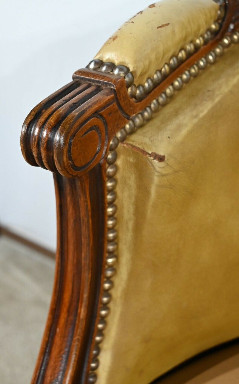 photo vintage Beech Swivel Office Armchair, Louis XVI Style – Late 19th Century