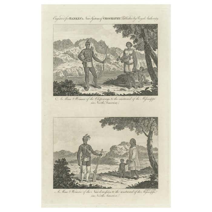 Engraved Representations Of North American Tribes Around The Mississippi, 1787