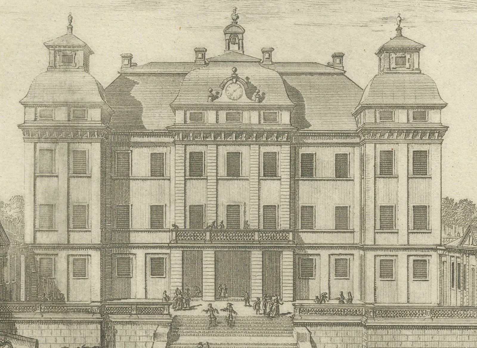 Baroque Opulence: The Eastern View Of Siqvo Palace In Swidde's 1696 Engraving photo for sale