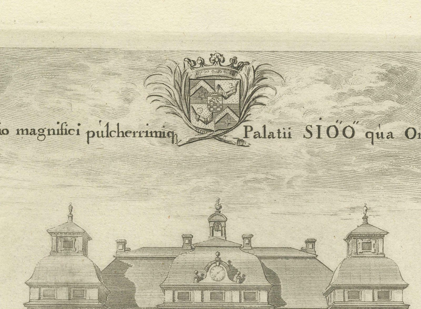 Baroque Opulence: The Eastern View Of Siqvo Palace In Swidde's 1696 Engraving photo buy