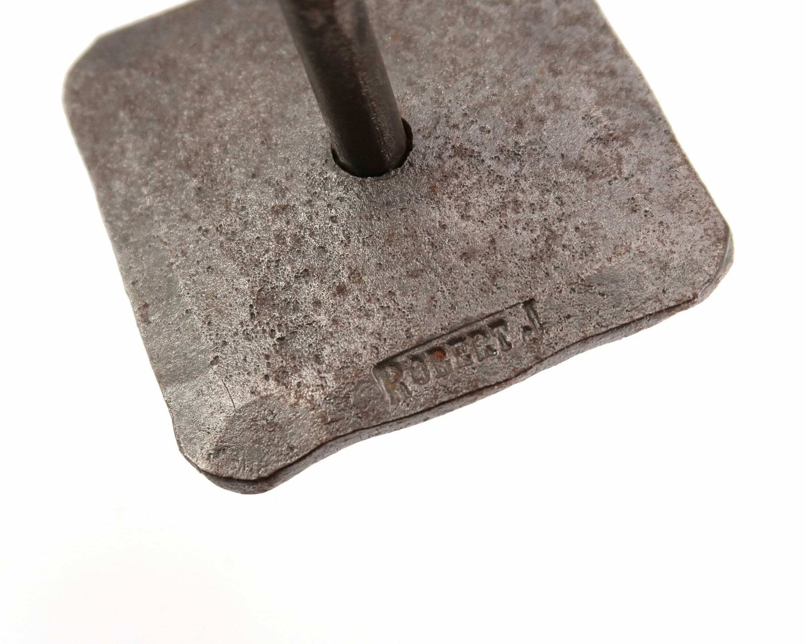 French Modernist Steel Candle Holder Signed Robert J, 1970s / Modern, Minimalist, Modernist photo 179.0