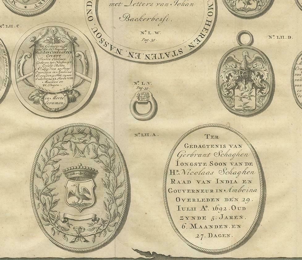 Antique Print Memorial Plaques Of Ambon By Valentijn, 1726 photo furniture