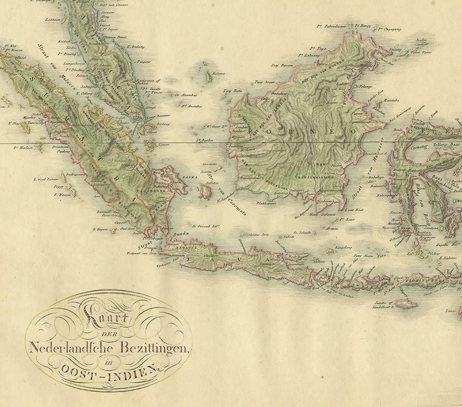 Antique Map Of The Dutch East Indies By Van Den Bosch '1818' photo for sale