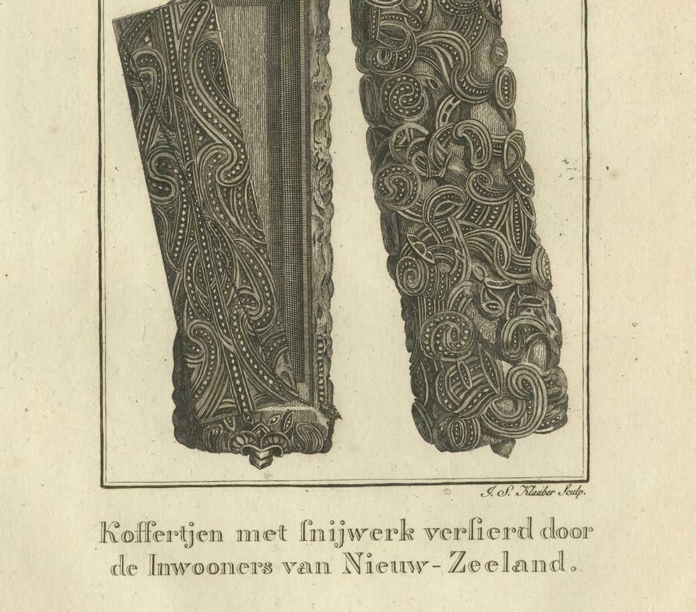 Antique Print Of A Wooden Box From New Zealand By Cook, 1803 photo Art
