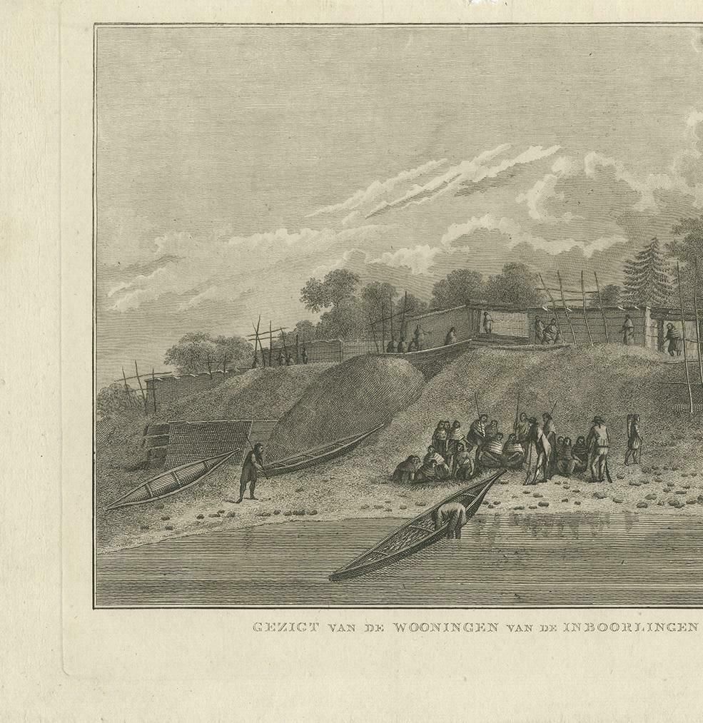 Antique Print Of Houses In Nootka Channel By Cook, 1803 photo for sale