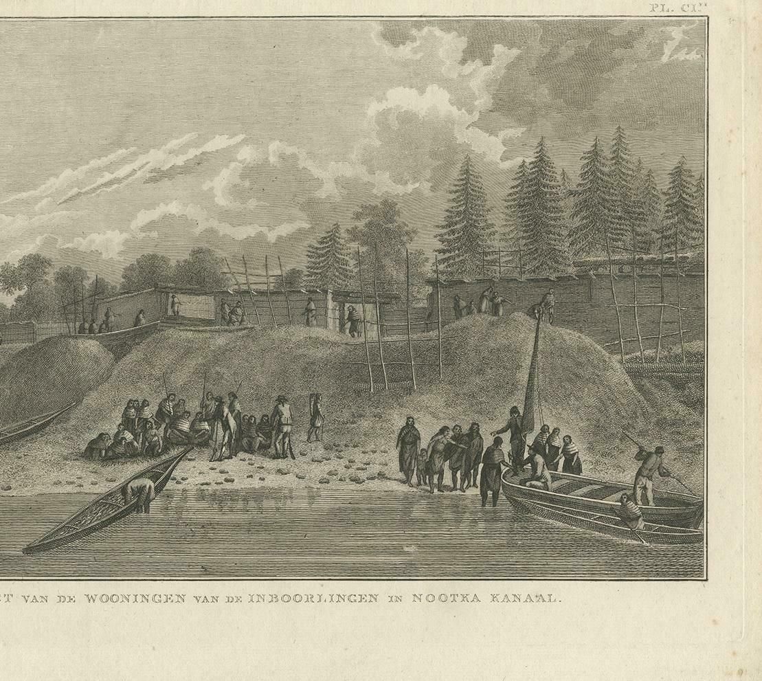 Antique Print Of Houses In Nootka Channel By Cook, 1803 photo Art