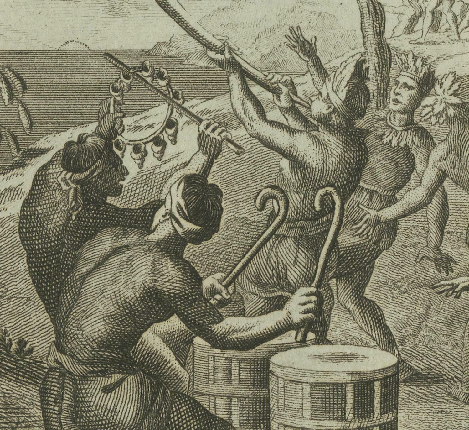 Old Engraving Of Mexican Festivities And Rituals In The Age Of Discovery, 1794 photo Art