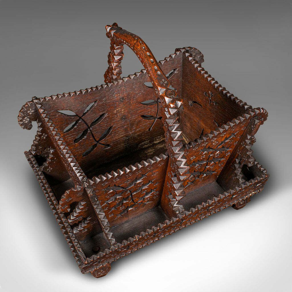 Antique Truffle Collecting Trug, German, Oak, Basket, Black Forest, Victorian photo vinterior